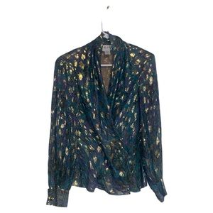 Carlisle Silk Metallic Blouse Size 8